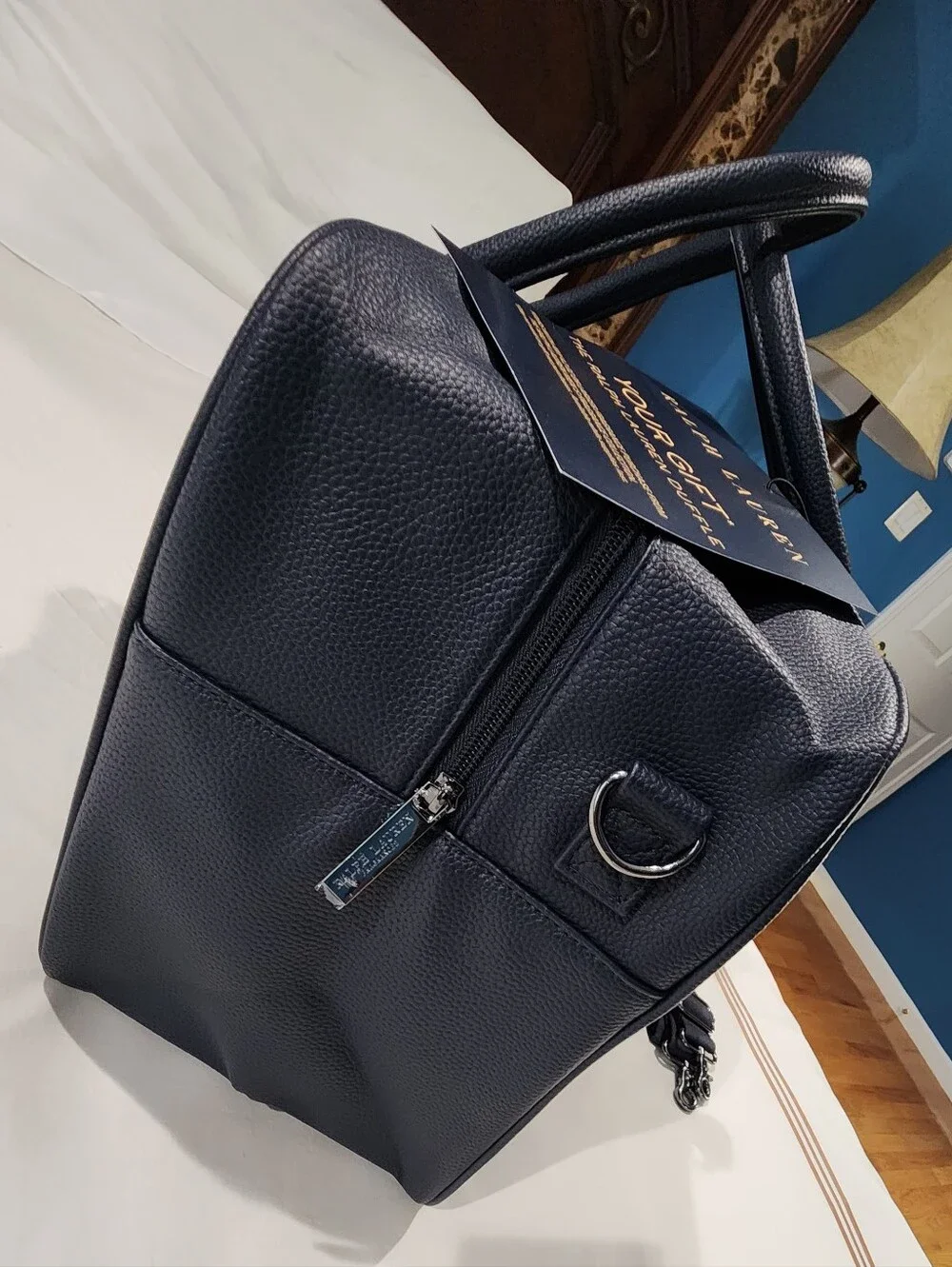 Ralph Lauren Navy Duffle Shoulder Bag, Gym Travel Weekender Bag
